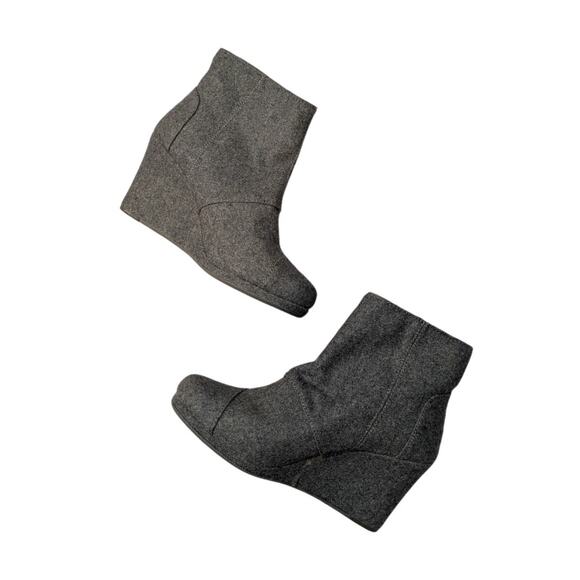 TOMS Desert Wedge Women's Dark Gray Wedge Boots Zip  Size 8 - Picture 7 of 8